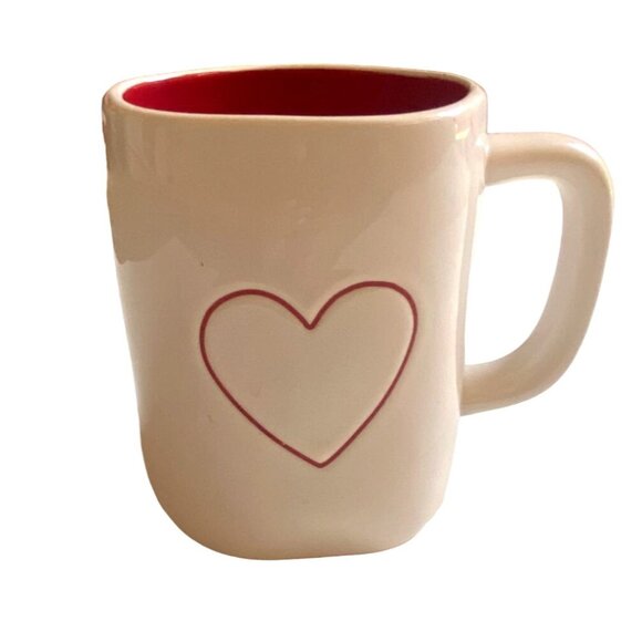 Rae Dunn Artesian Collection #202 Heart/Valentine Ceramic Coffee Mug - Picture 1 of 5